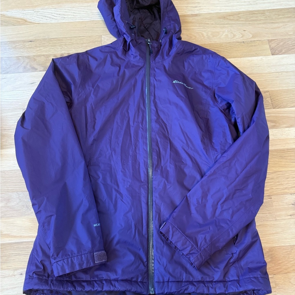 Eddie Bauer Women’s WeatherEdge Insulated Rain Jacket - Purple - Size M Women's - Picture 2 of 12